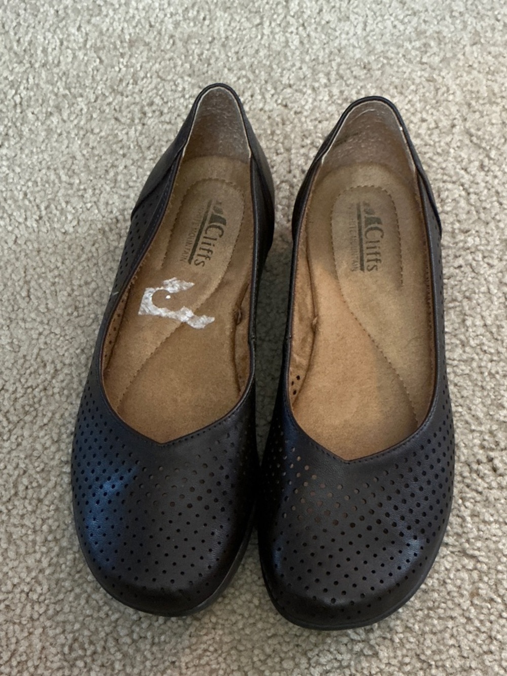 Cliffs by WHITE MOUNTAIN Dark black Perforated Slip-On Flats